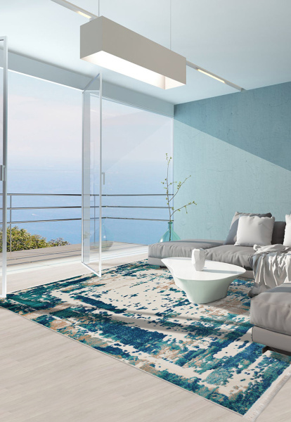 ELIT 9189A L.BLUE L.CREAM 1 carpet-room